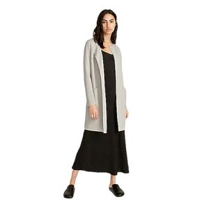 J.CREW 365 Juliette Collarless Sweater Blazer Cardigan Gray Long Sleeve Open